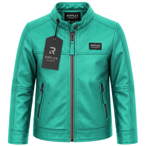 Kids leather <b>jacket</b> crafted for lasting comfort stylish everyday wear warm protection and dependable quality for active children - Product Image 1