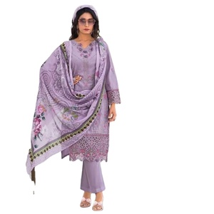 Nouveau Designer Organza Salwar Kameez pur coton avec impression numérique Dupatta haut et bas brodés lourds pour les fêtes - Product Image 1