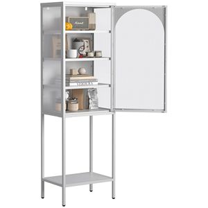 Estantería de cubo de 5 niveles, armario de almacenamiento, pantalla de puerta de vidrio de Metal, 3 estantes ajustables para cocina, comedor, sala de estar, hogar y oficina - Product Image 6