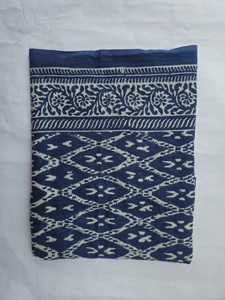 Blue Hand Block Print Lightweight Breathable Cotton Scarves <b>Sarong</b> Pareo Beach Wrap Women Swimsuit Cover Boho Summer Resort Wear - Product Image 1