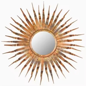 Espejo de Pared Redondo de Metal Dorado de Alta Calidad, Espejo Decorativo con Marco Art Deco - Product Image 6