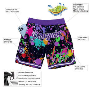 Pantalones Cortos de Baloncesto Clásicos, Cómodos y Holgados, para un Uso Prolongado, Transpirables, de Secado Rápido, para Baloncesto Activo - Product Image 5