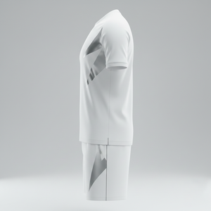 ชุดฟุตบอลแบบ unisex เสื้อและกางเกงขาสั้นสองชิ้น แห้งเร็ว ระบายอากาศได้ดี ชุดฝึกซ้อมกีฬา รับผลิตตามแบบ OEM - Product Image 3