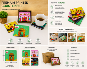 Ensemble de sous-verres en bois personnalisés de qualité supérieure avec impression pour Noël et la rentrée scolaire, décoration de table élégante - Product Image 2