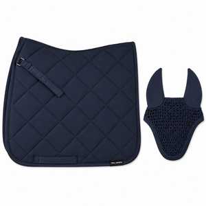 Almohadilla de silla de montar acolchada Twill Sports Navy con malla transpirable y kit de cubrecuello unisex, 140g, colores personalizados con impresión digital, OEM - Product Image 1
