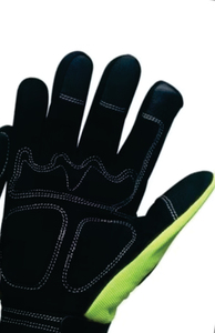 Gants de sécurité avec bande vert fluo et paume noire, en nitrile 10 mil d'épaisseur, anti-vibration, antidérapants, pour usage industriel - Product Image 2