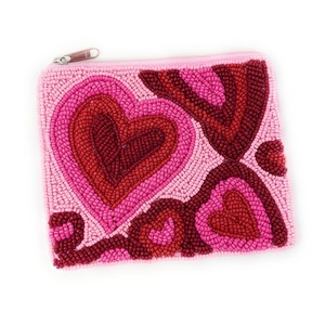 Mini porte-monnaie perlé avec inscription « Cheers » brodée en or, petite pochette de rangement - Product Image 1