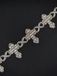 Chaîne cubaine personnalisée RB Gems avec diamants VVS, style hip-hop, bracelet en diamants baguette glacés, bijoux fins pour hommes, argent et or - Product Image 5