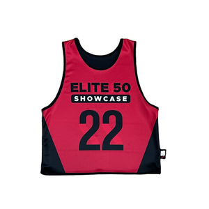 Custom Lacrosse Pinnie <b>Red</b> Black Sublimation Print Breathable Youth Adult Unisex Sportswear - Product Image 1
