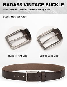 Cinturón de Cuero Estilo Clásico OEM para Hombre, Cinturón de Piel de Vaca Genuina para Trajes Formales y Casuales, Venta al Por Mayor - Product Image 3