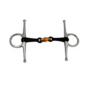 Bocado de lujo para caballo con montura completa, anillo en D, ajustable, ecológico, reutilizable, de acero inoxidable, para equitación western - Product Image 2