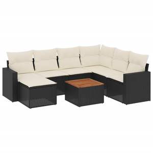 Conjunto de Sofás Modulares Grandes de Ratán PE Negro para Jardín, Muebles Modulares Elegantes para Exteriores - Product Image 2