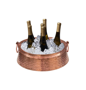 Seau à glace en cuivre pur martelé, finition miroir, prix imbattable, bacs à boissons, vente chaude, seaux à glace en cuivre - Product Image 1