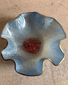 Epoxy resin bowl handmade fruit serving <b>decorative</b> bowl glossy finish modern <b>kitchen</b> decor centerpiece gift <b>item</b> - Product Image 2