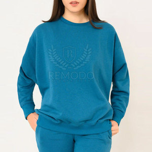 Ensemble de survêtement à manches longues et épaules tombantes pour femme, col rond, en coton respirant, vêtements de rue, impression personnalisée, deux pièces, tenue de sport - Product Image 4