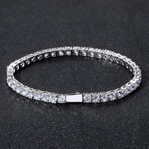 Silver Plated Synthetic Lab Grown Diamond IGI Certified Luxury Tennis Bracelet Unisex Wedding <b>Gift</b> Hip Hop Bling - Product Image 1