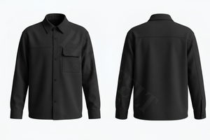 Chemise habillée décontractée à manches longues boutonnée de haute qualité, style streetwear professionnel, avec poche poitrine surdimensionnée et tissu doux - Product Image 3