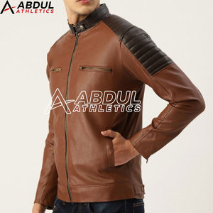 เสื้อแจ็คเก็ตหนังผู้ชายสำหรับฤดูหนาว ดีไซน์เนอร์คุณภาพสูง หนังแท้ สไตล์ไบค์เกอร์ เหมาะสำหรับคนรักแฟชั่นและการสวมใส่กลางแจ้ง - Product Image 2