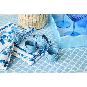 Sophisticated Blue Rattan Napkin Ring Woven <b>Table</b> Napkin Holder Coastal Dining Accent Perfect For Wedding Party <b>Table</b> Styling - Product Image 5