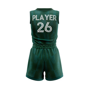 ชุดบาสเก็ตบอลเด็กผู้หญิงไซส์พลัส พิมพ์ลายแบบรีดร้อน คอวี แขนกุด ระบายอากาศได้ดี ซึมซับเหงื่อ แห้งเร็ว - Product Image 3