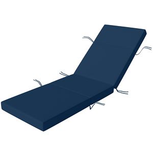 Cuscini Blu Navy 26 X 80 per Sdraio da Esterno con Lacci, 4 Cuscini Spessi per Chaise Longue da Patio - Product Image 1