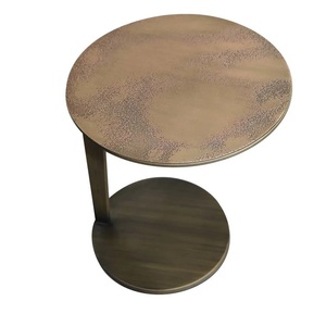Modern Cast Aluminum Bar <b>Table</b> Asymmetric Design Floating Round Top Solid Base Durable Build <b>Space</b> <b>Saving</b> Elegant Accent Piece - Product Image 2