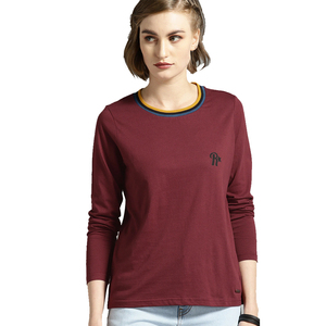 T-shirt d'été personnalisé pour femme en coton uni, coupe ajustée, col rond, manches courtes, doux, respirant, séchage rapide, anti-plis, idéal pour le quotidien - Product Image 1