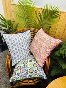 Meilleures Housses de Coussin Décoratives Bohèmes Artisanales 100% Coton de Luxe à Imprimé Indien au Bloc, Motif Floral, Lavables et Personnalisables - Product Image 3