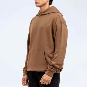 Sweat à capuche marron d'hiver personnalisé pour homme |   Pull en coton surdimensionné de qualité supérieure avec broderie 3D |   Vêtements de sport streetwear - Product Image 2