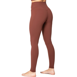 High Waist Solid Color <b>Seamless</b> Yoga <b>Leggings</b> Full Length Women's Sports Pants Spandex Nylon Elastic Waist - Product Image 6