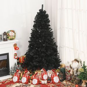 Albero di Natale Artificiale Pieghevole di Alta Qualità, Nero, 2,13 m, Apertura Automatica, Stile Halloween per Decorazioni Interne - Product Image 2