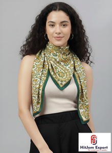 Elégants foulards carrés imprimés personnalisés tissu de soie léger accessoires de mode élégants parfaits pour l'approvisionnement en vrac - Product Image 2