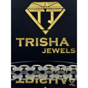 Premium <b>Iced</b> <b>Out</b> Cuban Link <b>Chain</b> Necklace with Lab Grown Diamonds Luxury Men's Fashion Jewelry By Trisha Jewels - Product Image 4