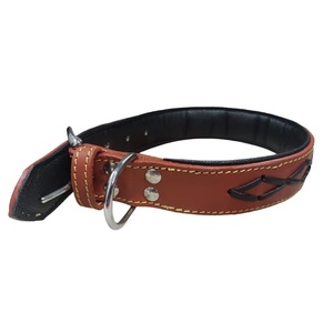 Custom Colors Genuine Cow Leather Dog <b>Collar</b> with Soft Padding and Waterproof Feature - Product Image 2