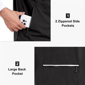 เสื้อแจ็คเก็ตกันลมสำหรับผู้ชาย แขนยาว ผ้าสแปนเด็กซ์ 10% บุขนเฟลซ คอตั้ง กันลม ไซส์ใหญ่ สำหรับเล่นกีฬาและกิจกรรมกลางแจ้ง - Product Image 6