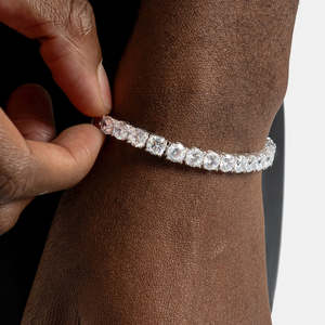 Luxury VVS Moissanite Tennis <b>Bracelet</b> 925 Sterling Silver Round Cut Diamond Look <b>Bracelet</b> - Product Image 2