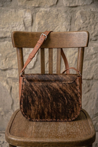 Luxury Brown Cowhide Genuine Leather Saddle Shape <b>Handbag</b> Animal Print Vintage Crossbody Strap Travel Bag for Women 1L Capacity - Product Image 6
