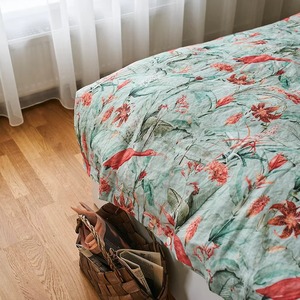Juego de Sábanas Planas de Algodón Estampado con Diseño de Plantas, Transpirable, 400 Hilos, para Todas las Estaciones - Product Image 5