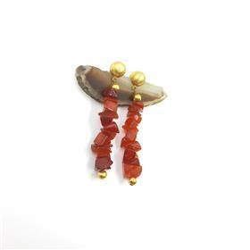 <b>AMETHYST</b> NUGGETS CHIPS HANGING GEMSTONE ROUND <b>STUD</b> <b>EARRINGS</b> <b>AMETHYST</b> GEMSTONE <b>EARRINGS</b> WHOLESALE WITH TRENDY DESIGN - Product Image 3