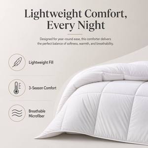 Couette matelassée légère et respirante en microfibre pour l'hiver, hypoallergénique, lavable en machine, garnissage 75D/36F pour toute l'année - Product Image 2