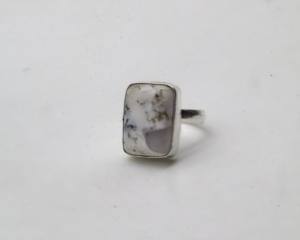 Bague ajustable en agate naturelle pour femme – Bague en argent allemand faite à la main avec pierre d'agate, bijoux bohèmes en pierres précieuses - Product Image 3