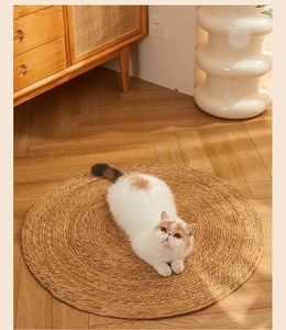 Alfombras redondas de jacinto de agua Natural de Vietnam de tamaño personalizado hechas a mano alfombra de área de algas marinas tejida ecológica para sala de estar Hotel - Product Image 4