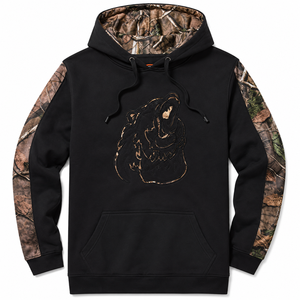 เสื้อฮู้ดแขนยาวลายพรางกราฟิกหมีแบบกำหนดเอง |   เสื้อพูลโอเวอร์สไตล์สตรีทแวร์สำหรับนักล่าระดับพรีเมียม |   เสื้อสเวตเชิ้ตขนแกะสำหรับผู้ชายสำหรับกิจกรรมกลางแจ้ง - Product Image 5