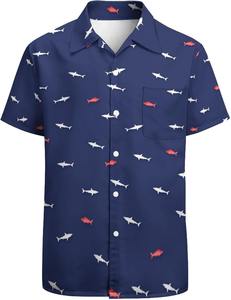Chemise homme imprimée intégrale à manches courtes, style hawaïen tropical, décontractée, boutonnée, pour l'été, motif floral coloré - Product Image 1
