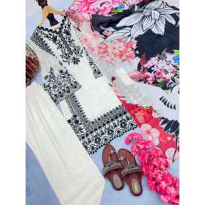 Top de fiesta de tela crepé de diseñador y dupatta elegante para conjuntos elegantes con pantalones palazzo - Product Image 4