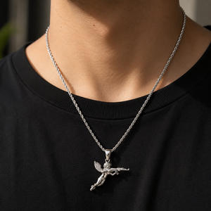 GRA Certified <b>Angel</b> Pendant 925 Sterling Silver Wings Themed <b>Charm</b> Unisex Classic Style Jewelry for Every Function - Product Image 4