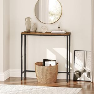 29.5\" Rustic Brown Console <b>Table</b> for Small Entryway Thin <b>Sofa</b> <b>Side</b> Display <b>Table</b> for Hallway Bedroom Living Room Foyer - Product Image 3