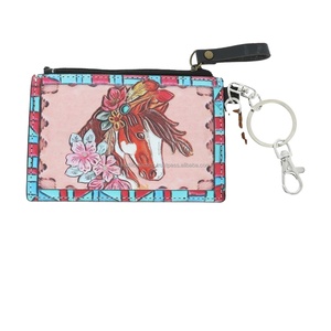 Cổ điển nghệ nhân da nâu ví tiền xu Retro thiết kế phương tây với chi tiết dập nổi và đóng cửa dây kéo an toàn - Product Image 6