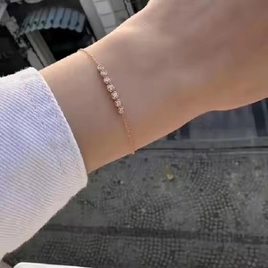 Round Moissanite Diamond Bracelet for Women and Men, Mix Cut Diamond Bracelet For Wedding, Yellow Gold moissanite Bracelet - Product Image 4