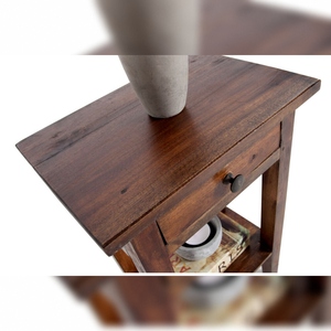 Vandana Classic Structure Side <b>Table</b> HEMINGWAY 55cm Coffee Mahogany Wood Modern Bedroom Home Office <b>Telephone</b> <b>Table</b> - Product Image 4